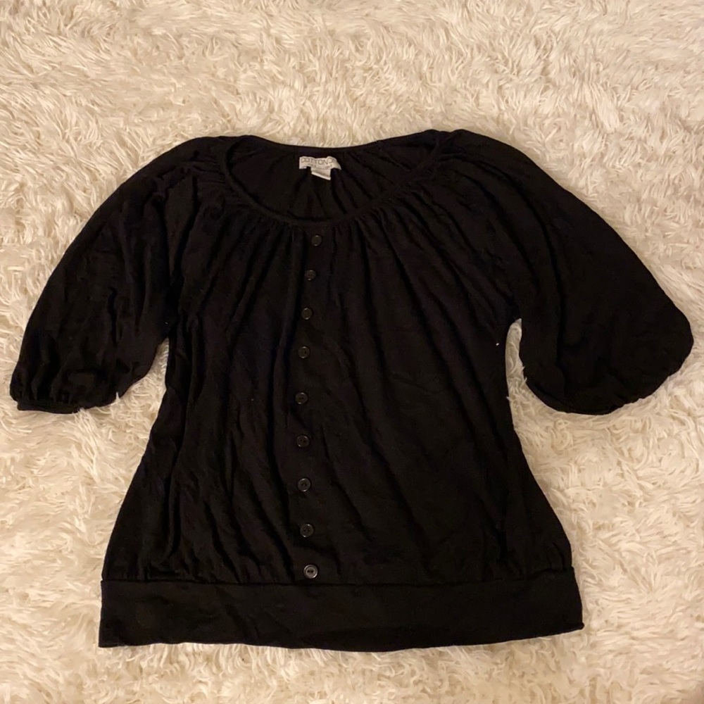 Black scoop neck blouse